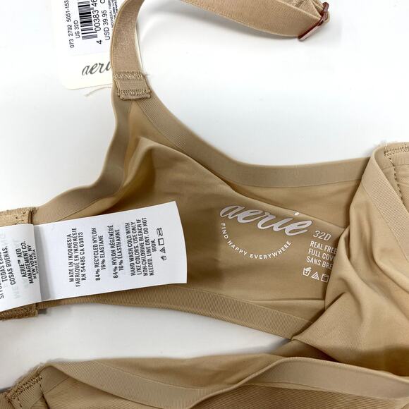 NEW Aerie Smoothez Beige Tan Full Coverage Unlined Underwire Bra 32D - Picture 2 of 3